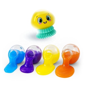 Jouet à presser anti-stress fantaisie 4 couleurs, modèle pieuvre mignonne à faire soi-même, avec slime sensoriel doux - Product Image 3