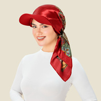 Zifeng OEM Nouveau chapeau imprimé européen et américain avec visière triangulaire et foulard en satin imprimé