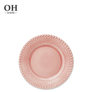 Nuevo Diseño de Juego de Platos en Relieve de <span class=keywords><strong>Porcelana</strong></span> <span class=keywords><strong>Fina</strong></span>, Plato de Presentación Rosa de Lujo para Bodas, <span class=keywords><strong>Vajilla</strong></span> Decorativa para Eventos y Catering - Product Image 4