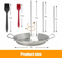 Support vertical pour brochettes de viande en acier inoxydable avec 2 brosses et 3 tailles amovibles (8, 10 et 12 pouces)