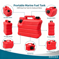 Réservoir de carburant marin portable Linda 20L RS, HDPE haute résistance, pour bateau de pêche/yacht, moteur hors-bord essence 2 temps/4 temps, CE