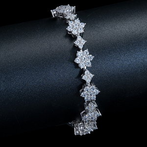 Nouveaux Bracelets Tennis Bling Iced Sunflower en Argent Sterling 925 avec Breloque Moissanite pour Femme, Cadeau de Mariage Tendance, Certifié GRA - Product Image 1