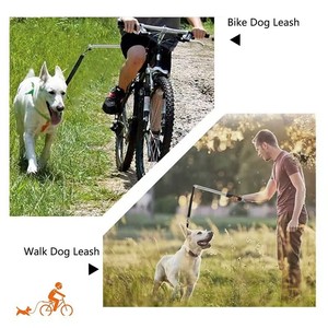 Adjustable Bicycle Dog Walker Leash Hands-Free Steel Tube Cycling Pet Lead with Shock Absorbing <b>Elastic</b> Bungee <b>Cord</b> for Medium L - Product Image 4