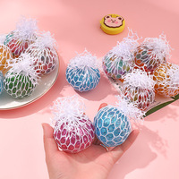 Balle anti-stress créative en plastique en forme de raisin 5 cm, jouet à presser pour soulager le stress, perles colorées pour massage manuel, petit cadeau, vente en gros