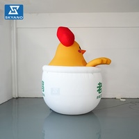 Modèle de mascotte de poulet gonflable géant personnalisé, modèle IP, pour la publicité commerciale en plein air, les événements et la décoration paysagère