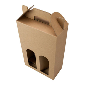 Respetuoso del medio ambiente de papel de Kraft de cerveza de vino portador 2 o 3 botellas portador caja - Product Image 5