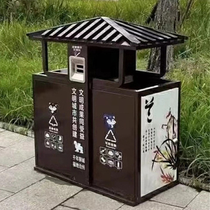 Kiến Trúc Kim Loại Thùng Rác Lớn Trái Cây Vỏ Thùng Trong Cổ Phong Cách Hình Chữ Nhật Hình Dạng Cho Ngoài Trời Công Viên Đứng Cấu Trúc - Product Image 5