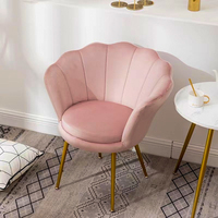 Fauteuil d'appoint de luxe en velours avec pieds dorés, idéal pour salon et cuisine, vente en gros directe usine