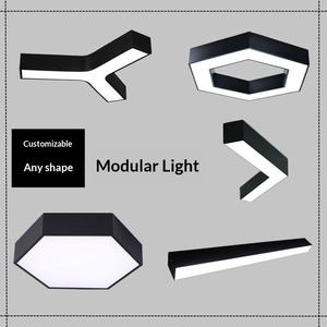 Luminaire suspendu <span class=keywords><strong>de</strong></span> bureau LED avec raccordement sans soudure, <span class=keywords><strong>forme</strong></span> hexagonale, matériau PC, commande par bouton, durée <span class=keywords><strong>de</strong></span> vie <span class=keywords><strong>de</strong></span> 50 000 <span class=keywords><strong>heures</strong></span> - Product Image 2