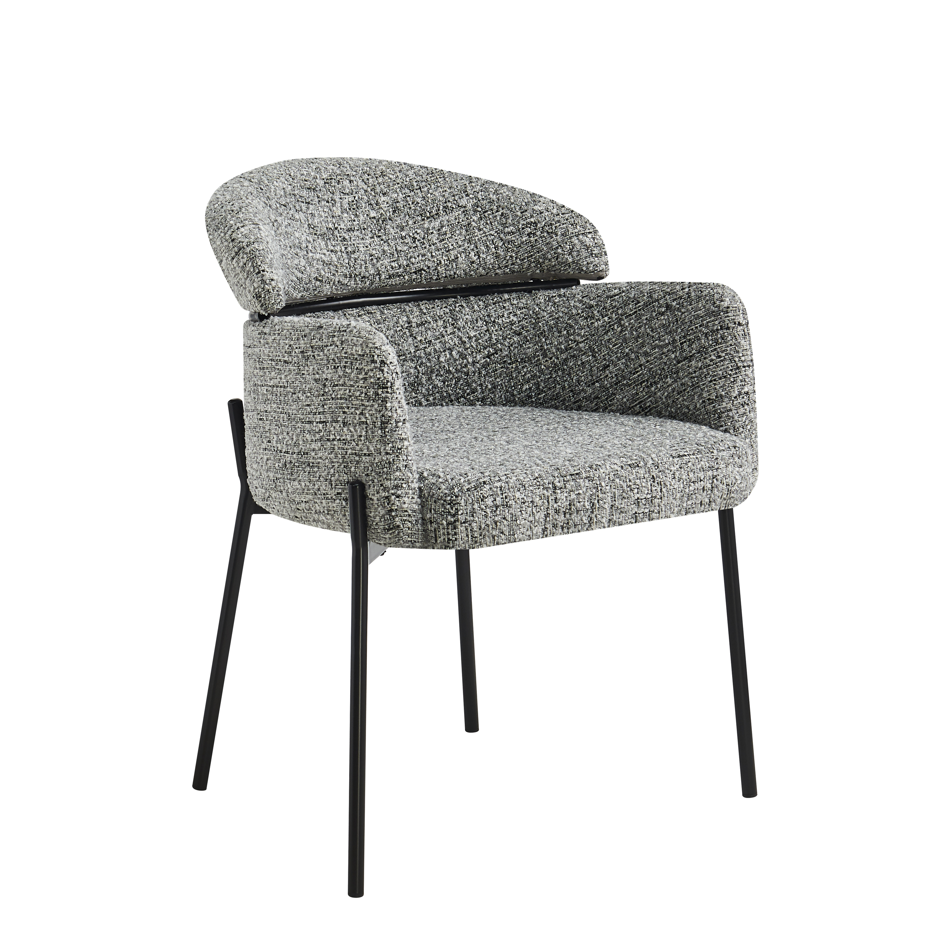 Charcoal Grey Heather Tweed Chair