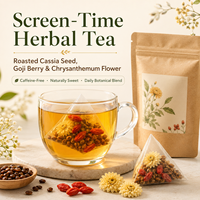 Teh Celup Biji Cassia Panggang, Goji, Krisan, Bebas Kafein, Kualitas Premium, untuk Meredakan Kelelahan Mata Digital, Mendukung Detoksifikasi Hati