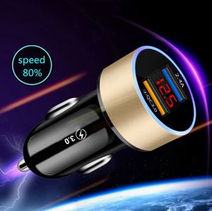 อะแดปเตอร์ชาร์จในรถยนต์แบบแม่เหล็กคู่ QC3.0 2.4A ชาร์จเร็ว 15W ดิจิตอล รูปทรงกลม สำหรับช่องจุดบุหรี่ - Product Image 6