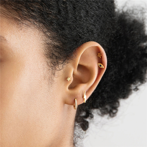 ROXI Lot de 5 paires de boucles d'oreilles clous en argent sterling S925, motif serpent et œil d'étoile, tendance - Product Image 1