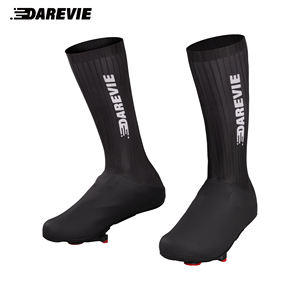 Darevie Couvre-chaussures <span class=keywords><strong>de</strong></span> vélo <span class=keywords><strong>de</strong></span> <span class=keywords><strong>route</strong></span> coupe-vent et imperméables, rayés, pneumatiques, aérodynamiques, blanc et noir - Product Image 4