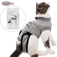 Vêtement de récupération de luxe en coton pour chat avec motif imprimé, alternative au collier anti-morsure, pour soins post-opératoires