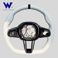 Volant en cuir blanc personnalisé en fibre de carbone pour BMW Série G M3 G80 M4 G82 M5 F90 M8 X3m X4m X5m X6m G3x G1x G0x TY CN