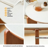 Ensemble de table basse moderne en bois massif de chêne nordique et en verre pour la maison ou le petit appartement