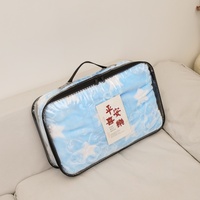 Sacs de rangement rétractables personnalisables à fermeture éclair pour couvertures, en vinyle PVC transparent et imperméable, avec impression sérigraphique pour literie et fourrures