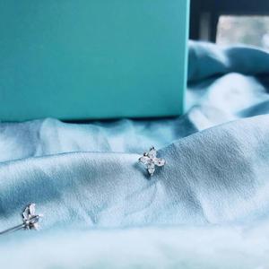 Base para Pendientes de Zirconia en Forma de Flor – Plata de Ley S925, Bañada en Oro Blanco de 18K - Product Image 2