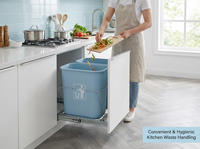 Support de rangement coulissant et amovible pour poubelle sous évier, multifonctionnel, en fer, moderne et durable
