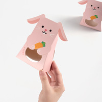 Boîtes en papier pliables YZ imprimées avec fenêtre transparente creuse pour l'emballage de bonbons et biscuits sur le thème des lapins et des animaux de compagnie