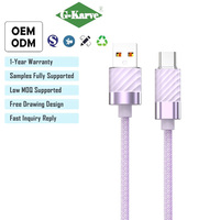 Câble USB-A vers Type-C personnalisé 100W PD à charge rapide, câble de synchronisation de données haute vitesse, chargeur durable en nylon tressé pour ordinateur portable et téléphone