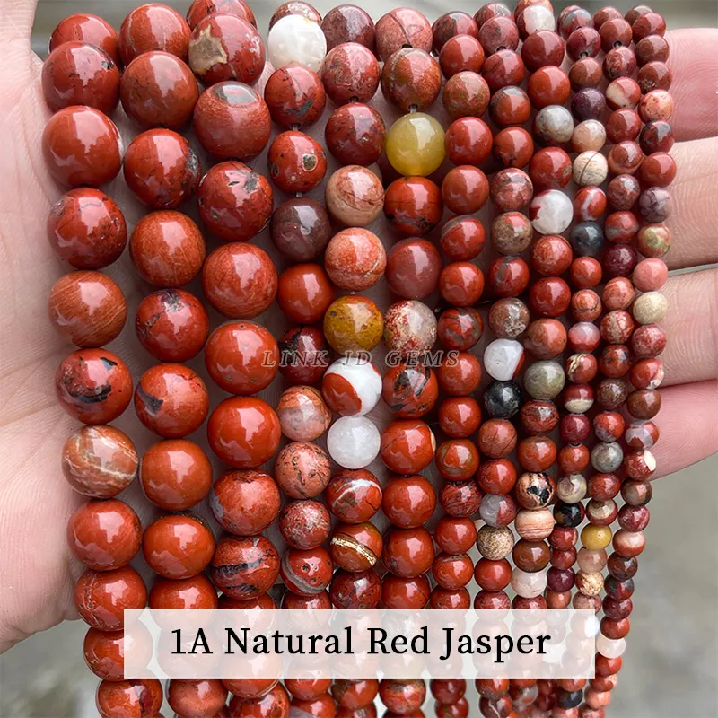 Hochwertige 4-12mm Natur flammens tein perlen Natürlicher Yooperlit stein Runde lose Perlen für die Herstellung von Halsketten armbändern
