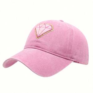 Gorra de Béisbol de Algodón Lavado con Parches de Diamantes Retro para Mujer, Nueva Llegada 2025, Gorra Deportiva de Moda para Exteriores con Protección Solar - Product Image 5