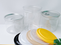Boîte vide transparente en plastique PET de 200ml 330ml 500ml avec couvercles en aluminium faciles à ouvrir