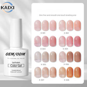 Vernis à ongles en gel translucide nude OEM personnalisé avec logo, 182 couleurs, 7,3 ml, pour manucure semi-permanente, vernis à ongles en gel à faire tremper, ensemble de vernis - Product Image 1
