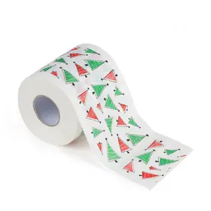 Оптовые продажи держатель для туалетной бумаги с рождественским принтом-Рождественская серия рисунков, рулонная бумага, принты, забавная туалетная бумага, товары для дома, Санта-Клаус, Рождественский Декор, рулон салфеток