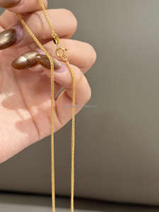 Cadena <span class=keywords><strong>Chopin</strong></span> de Oro Sólido de 18K AU750 de 40cm-60cm, Joyería Unisex de Moda para Boda, Certificada por CMA, Regalo - Product Image 4