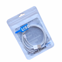 Sac d'emballage en plastique OPP personnalisé auto-adhésif, sac de rangement pour accessoires d'écouteurs, sac à fermeture éclair pour câbles de Date Usb