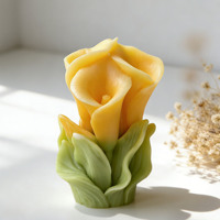 Moule en silicone écologique pour bougie parfumée Calla Lily, pour bougies artisanales DIY en forme de fleur, compatible four - pour plâtre