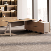 Bureau de direction modulaire haut de gamme et chaise assortie, design moderne, en bois, style luxe léger