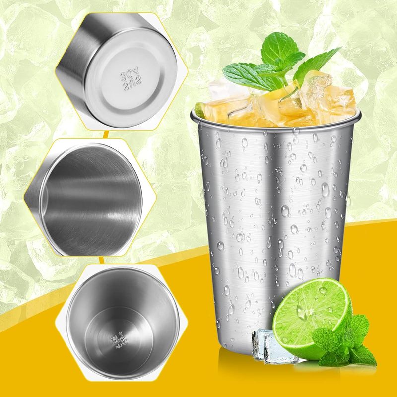 Shatterproof Pint Drinking Cups Metal Drinking
