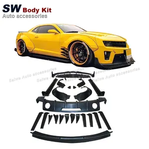 Fiberglass CSS style body kit for Chevrolet Camaro front and rear bumper diffusers body side skirts fenders rear spoiler kit