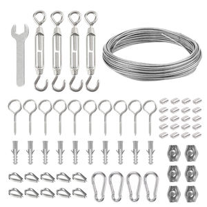 Câble métallique en acier inoxydable 35M/2mm Kit de câble enduit de PVC Verrouillage de tension pour plantes grimpantes Balustrade en fil de jardin - Product Image 1