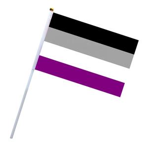 Drapeaux portables <span class=keywords><strong>LGBT</strong></span> en polyester 14x21cm, arc-en-ciel, bisexuel, fierté trans, ours, coucher de soleil, lesbienne, avec mât en PP, prêts à être expédiés - Product Image 6