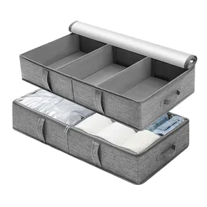 Vendita calda armadio coperta abbigliamento Storage Organizer contenitori sotto il letto contenitori con finestra trasparente e maniglie rinforzate