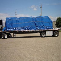 Bâches de camion à plateau plat en PVC imperméable enduit de couteau, 24 pieds x 18 pieds, avec anneaux en D soudés de 2 pouces pour filles