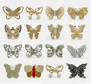 Butterfly Shoe Buckle For Wedding Party Prom High Heel Metal Shoe Clips Decorations Ladies Shoes Buckle