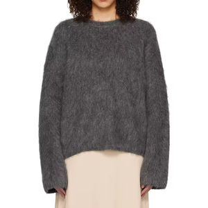 OEM Conception Personnalisée Logo <span class=keywords><strong>Pull</strong></span> Ras Du Cou Tricot Stretch Femmes Hommes Long Poilu Tricoté Fuzzy Chunky Mélange <span class=keywords><strong>Alpaga</strong></span> Laine <span class=keywords><strong>Pull</strong></span> - Product Image 1