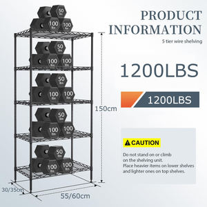 Estantería de almacenamiento de 5 niveles para el hogar, cocina, oficina, organizador, Soporte de alambre resistente de Metal, estantes de almacenamiento de utilidad ajustables - Product Image 3