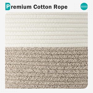 58L Nâu Bông sợi dây thừng dệt ráp giặt <span class=keywords><strong>Hamper</strong></span> với gia cố xử lý cho quần áo trong phòng ngủ phòng tắm phòng khách - Product Image 4