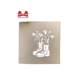 Carte 3D Pop-Up Fleur Bottes Jaunes Bottes de Pluie Tulipes Oiseau Carte de Vœux pour Anniversaire Fête des Mères Souvenir Printanier - Product Image 1