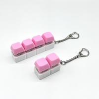 Porte-clés anti-stress lumineux en plastique, clavier mécanique mignon, jouet de bureau, accessoire de fête