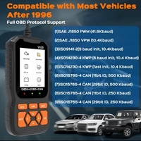 Nuevo escáner automático eléctrico V520 12V OBDII/EOBD lector de código de falla herramientas de diagnóstico para coches Cable en inglés incluido 12 meses