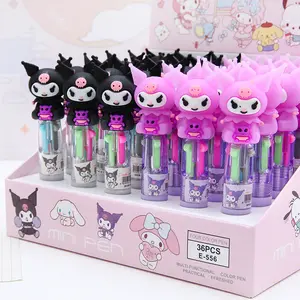 Children School Supplies Gift 4 Colors in 1 Kuromi Anime Kawaii Gel Pen Mini Size Pen