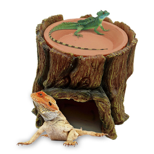 Caverne cachette écologique en résine et céramique Bothwinner pour amphibiens et reptiles, design souche d'arbre - Product Image 1